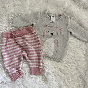 Carter’s Knit Sweater Bear Set